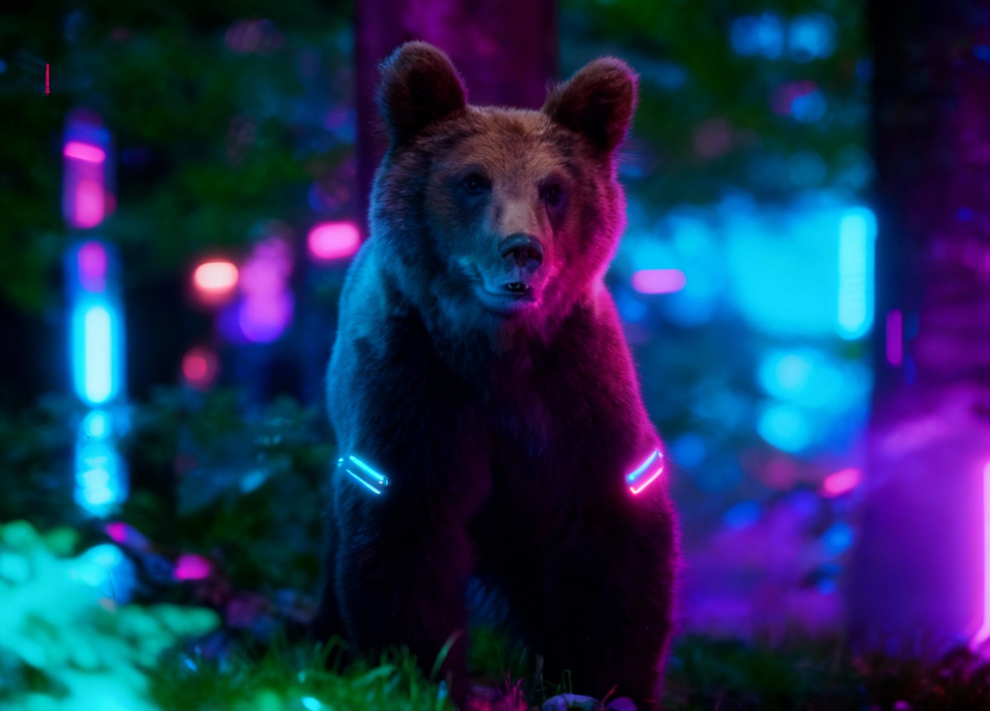 After depth effect - bear with relight ai effect